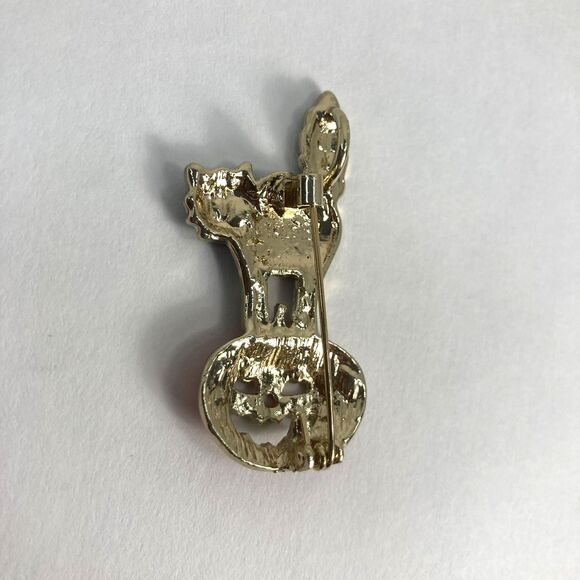 Halloween Black Cat and Pumpkin Brooch Enamel Pin Spooky Cute Lapel Jewelry Gift - Picture 5 of 5